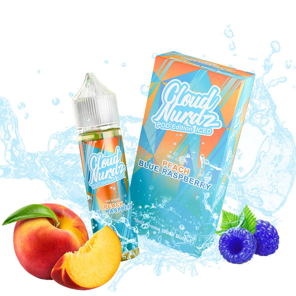 CloudNurdz PEACH BLUE RASPBERRY ICED POD EDITION Flavour Shot 20/60ml