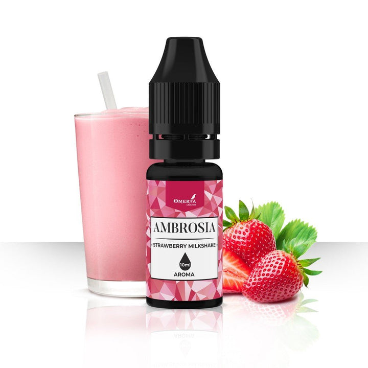 Ambrosia Strawberry Milkshake Aroma 10ml - Egineatmos.gr - Omerta