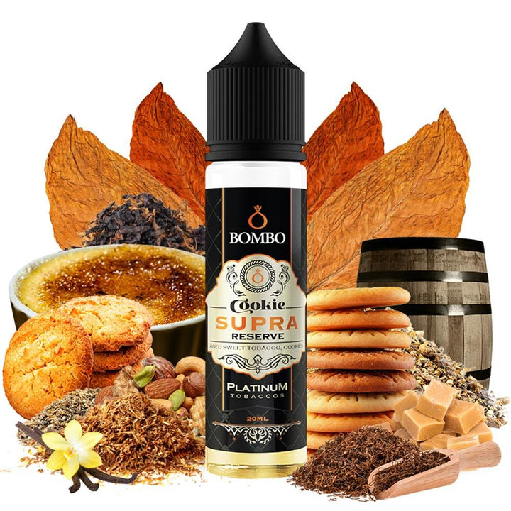 Bombo Platinum Tobaccos Cookie Supra Reserve 20ml/60ml Flavorshot - Egineatmos.gr - Bombo