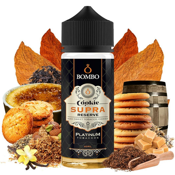 Bombo Platinum Tobaccos Cookie Supra Reserve 40ml/120ml Flavorshot - Egineatmos.gr - Bombo