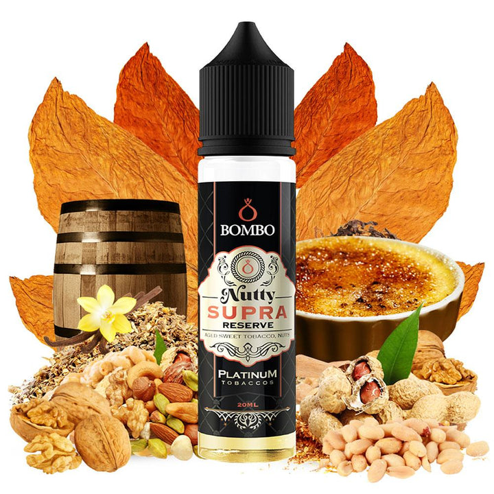 Bombo Platinum Tobaccos Nutty Supra Reserve 20ml/60ml Flavorshot - Egineatmos.gr - Bombo