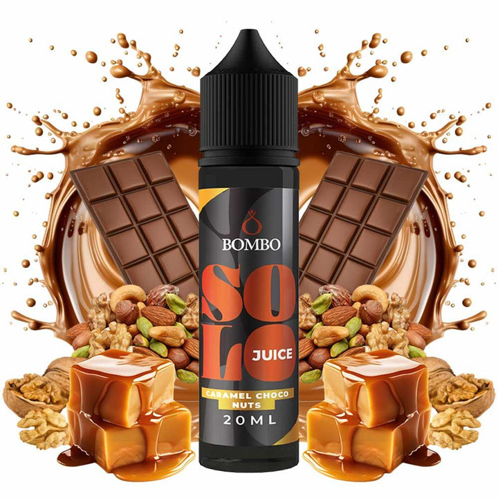 Bombo Solo Juice Caramel Choco Nuts 20ml/60ml Flavorshot - Egineatmos.gr - Bombo