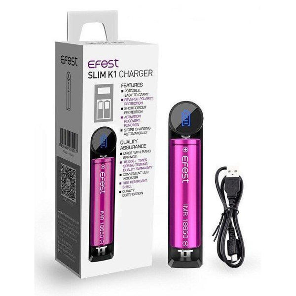 Efest Slim K1 Φορτιστής με USB Καλώδιο - Egineatmos.gr - Egineatmos.gr