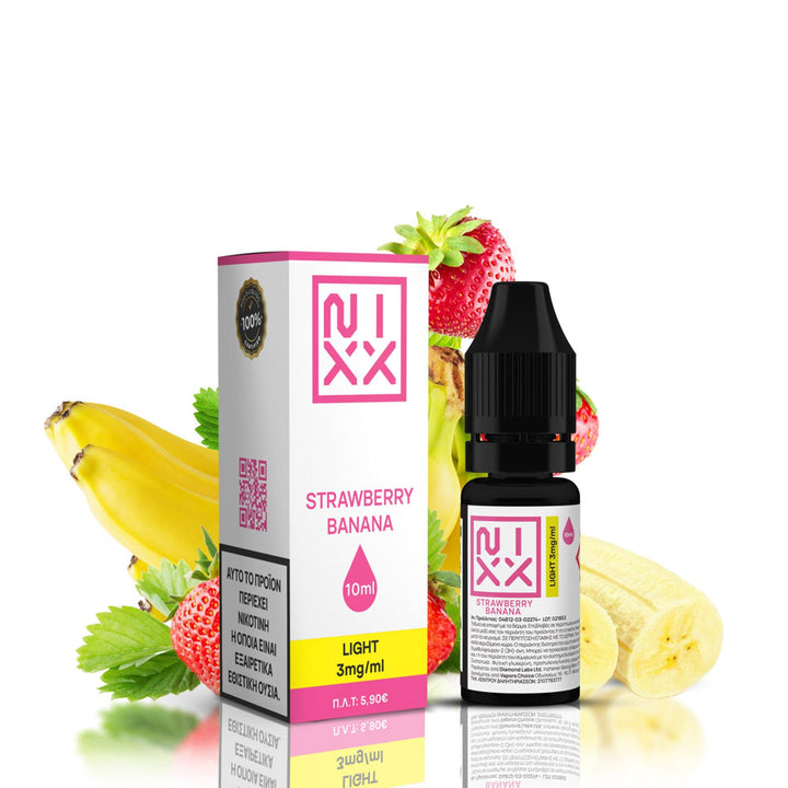 NIXX Strawberry Banana E - Liquid 10ml - Egineatmos.gr - NIXX