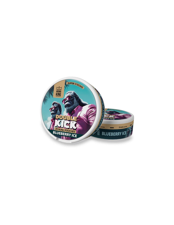 AK DOUBLE KICK Blueberry Ice Non Nicotine Pouches Super Strong